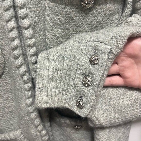J. CREW Odette Preppy Wool Blend Grey Cardigan Sweater Women’s Size Medium - Picture 5 of 10